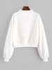 ZAFUL Pull Simple à Col Montant Xl Blanc lait