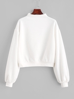 ZAFUL Pull Simple à Col Montant Xl Blanc lait