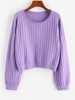 ZAFUL Pull Simple à Goutte Epaule Taille unique Pourpre