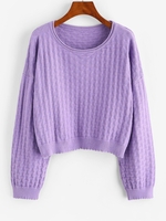 ZAFUL Pull Simple à Goutte Epaule Taille unique Pourpre