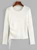 ZAFUL Pull Simple Côtelé Sanglé M Blanc
