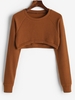 ZAFUL Pull Texturé à Manches Raglan M Café