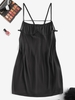 ZAFUL Robe à Bretelle Nouée sans Dos en Satin S Noir