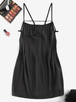 ZAFUL Robe à Bretelle Nouée sans Dos en Satin S Noir