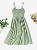 ZAFUL Robe à Bretelle Plissée Imprimée à Pois M Vert clair