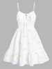 ZAFUL Robe à Bretelle Superposée Fleurie Brodée Xl Blanc