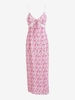 ZAFUL Robe à Imprimé Fleurie en Dentelle Insérée S Rose léger