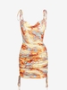 ZAFUL Robe à Imprimé Marbre Superposée en Maille M