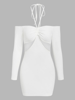 ZAFUL Robe Ajustée Découpée Côtelée S Blanc