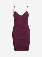 ZAFUL Robe Ajustée Plissée Croisée à Bretelle de Grande Taille