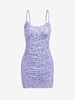 ZAFUL Robe Ajustée Plissée Fleurie à Bretelle S Violet clair