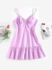ZAFUL Robe Camisole à Ourlet à Volants S Violet clair