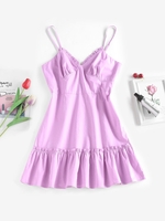 ZAFUL Robe Camisole à Ourlet à Volants S Violet clair