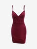 ZAFUL Robe Corset à Bretelle en Velours S Rouge foncé