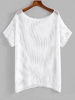 ZAFUL Robe Couverture Fendue Ajourée Au Crochet à Manches Chauve-souris de Grande Taille Xl Blanc