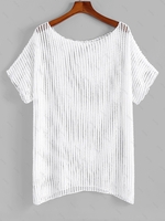 ZAFUL Robe Couverture Fendue Ajourée Au Crochet à Manches Chauve-souris de Grande Taille Xxxl Blanc