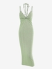 ZAFUL Robe Crayon Mi-Longue Rayée Nouée sans Dos M Vert clair