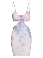 ZAFUL Robe Découpée Côtelée Teintée Tordue S Violet clair