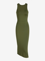 ZAFUL Robe de Débardeur Fendue Croisée Ouverte en Arrière S Vert profond