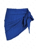 ZAFUL Robe de Plage Texturée Nouée à Côté Taille unique Bleu