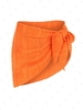 ZAFUL Robe de Plage Texturée Nouée à Côté Taille unique Orange