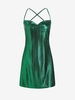 ZAFUL Robe de Soirée Métallisée Croisée sans Dos S Vert