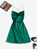 ZAFUL Robe de Soirée Ouverte Au Dos en Satin à Lacets Xl Vert