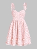 ZAFUL Robe de Vacances Fleurie à Epaule Nouée à Volants Style Bustier M Blanc