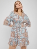 ZAFUL Robe Ethnique Imprimée Jointive Taille à Cordon Grande Taille à Volants