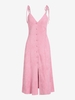 ZAFUL Robe Fendue à Epaule Nouée Boutonnée en Faux Daim L Rose clair