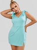ZAFUL Robe Fendue à Epaule Nouée de Grande Taille à Paillettes
