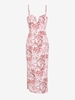 ZAFUL Robe Fendue à Imprimé Arbre à Armature en V L Rouge
