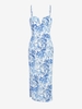 ZAFUL Robe Fendue à Imprimé Arbre à Armature en V M Bleu
