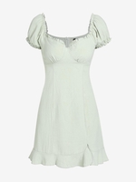 ZAFUL Robe Fendue à Manches Bouffantes à Volants L Vert clair
