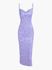 ZAFUL Robe Fendue Fleurie Ouverte en Avant à Bretelle M Violet clair