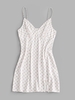 ZAFUL Robe Fleurie à Ourlet Fendu à Bretelle S Blanc