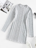 ZAFUL Robe Fourreau Côtelée en Tricot à Manches Longues Maille Xl Gris clair