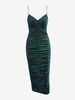 ZAFUL Robe Mi-Longue à Bretelle Plissée en Velours M Vert profond
