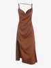 ZAFUL Robe Mi-Longue à Fente Haute S Café