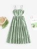 ZAFUL Robe Mi-Longue à Imprimé Fleur sans Dos M Vert clair