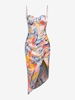 ZAFUL Robe Mi-Longue à Imprimé Vortex à Bretelle à Volants Xl