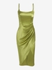 ZAFUL Robe Mi-Longue Fendue Drapée en Satin L Vert clair