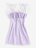 ZAFUL Robe Moulante à Epaule Nouée Plissée Au Poitrine S Violet clair