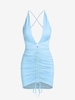 ZAFUL Robe Moulante Croisée Plongeante sans Dos M Bleu clair