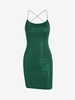 ZAFUL Robe Moulante Croisée sans Dos à Paillettes M Vert profond