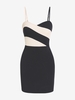 ZAFUL Robe Moulante Côtelée Bicolore S Noir