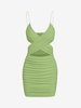 ZAFUL Robe Moulante Côtelée Croisée S Vert clair