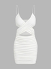 ZAFUL Robe Moulante Côtelée Croisée Xl Blanc
