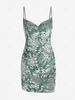 ZAFUL Robe Moulante Fleurie en Avant M Vert clair