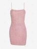 ZAFUL Robe Moulante Fourrée à Bretelle L Rose léger
